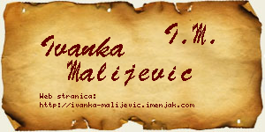 Ivanka Malijević vizit kartica